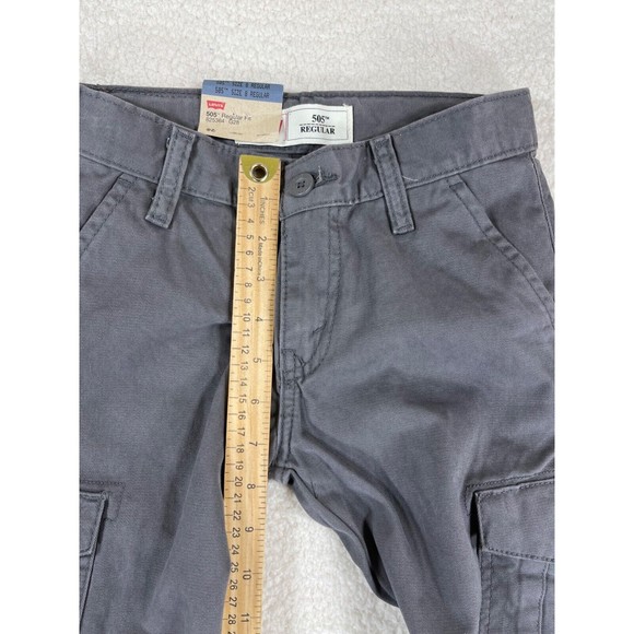 NWT Levis 505 Khaki Men's Size 8 24X22 Gray Regular Fit Cargo Pants - Picture 6 of 8